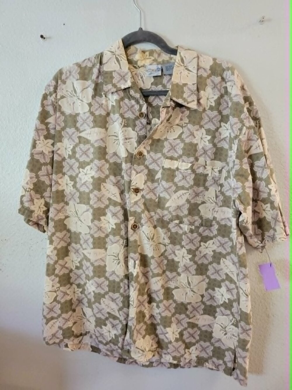 Vintage OP Sport Hawaiian Button Down Shirt Size Men's (L) 100% Cotton #267